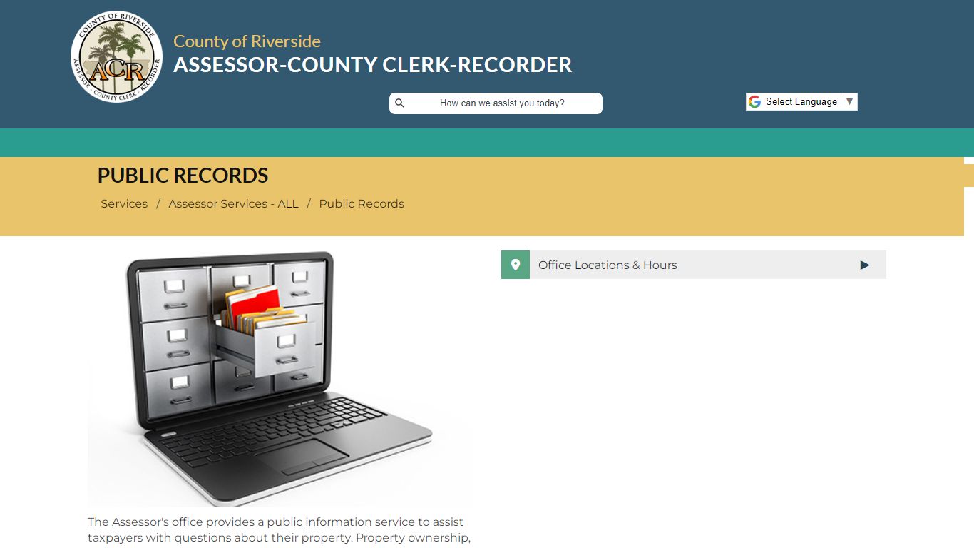 Riverside County Assessor - County Clerk - Recorder - Public Records
